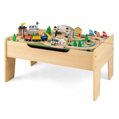 Costway All-in-One Kids Activity Table with Reversible Blackboard & - See Details