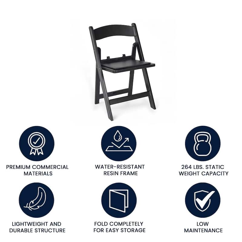Kids Resin Folding Chair with Vinyl Padded Seat - 12.25"D x 13.25"W x 21"H