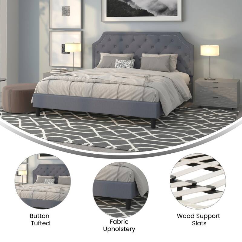 Arched Tufted Upholstered Platform Bed