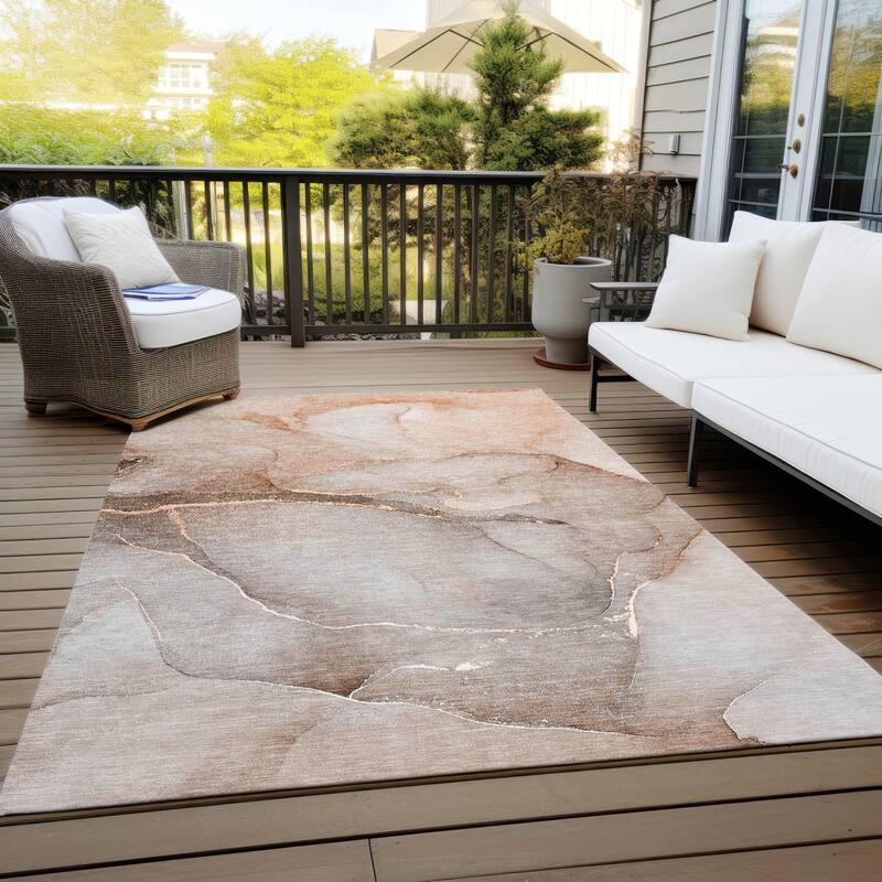 Pane Artistic Abstract Weather Resistant Classic Meets Modern Outdoor Rug