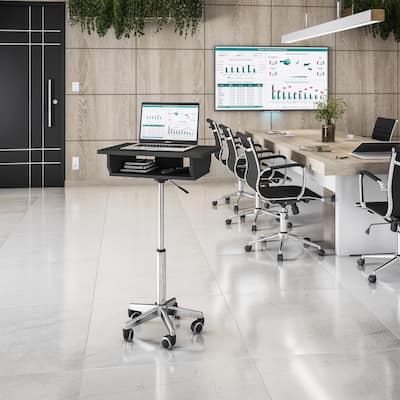 Folding Table Laptop Cart, Graphite