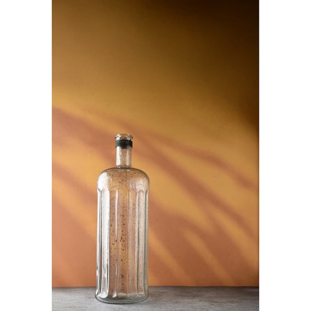 Cylindrical Glass Bottle Vase - 17.5" - Clear