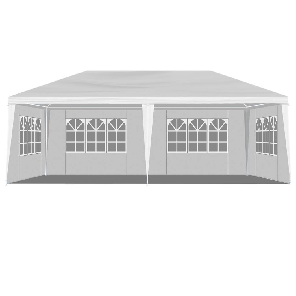 10 ft. x 20 ft. White Pop Up Canopy Tent with 4 Removable Sidewalls Portable Gazebo Wedding Tents for Parties BBQ Events