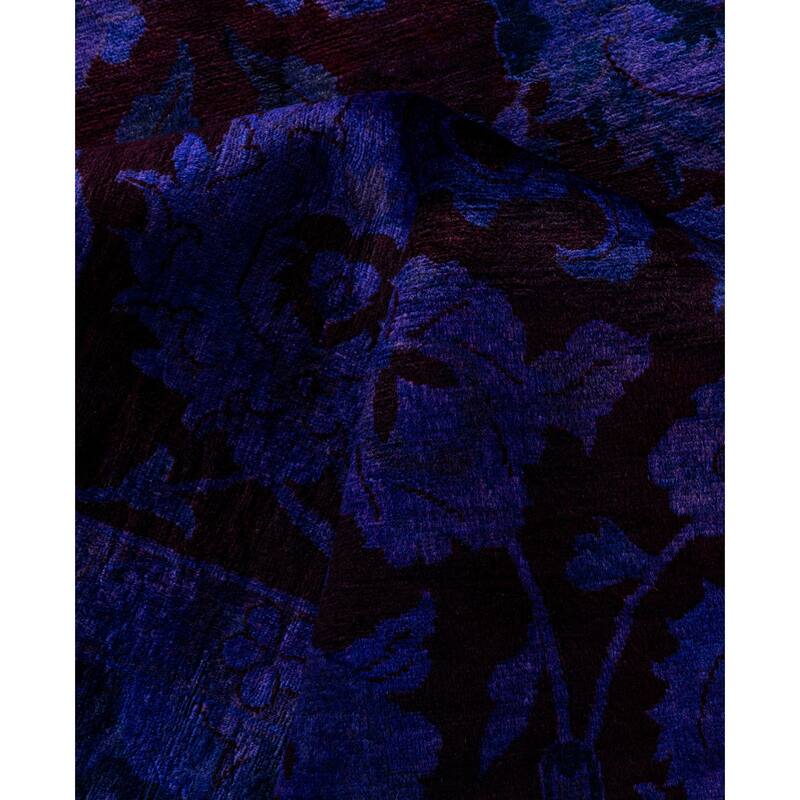 Overdyed One-of-a-Kind Hand-Knotted Area Rug - Purple - 9' 1" x 12' 0"
