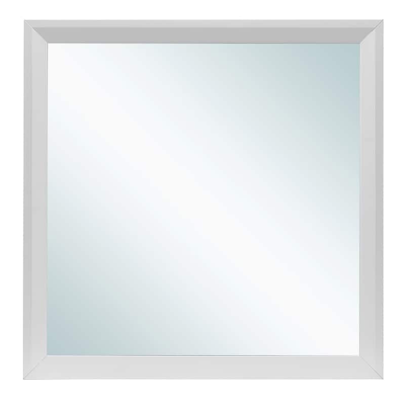 Wooden Framed Dresser Wall Mirror - 36" - White