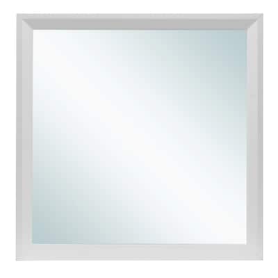 Wooden Framed Dresser Wall Mirror - 36" - White