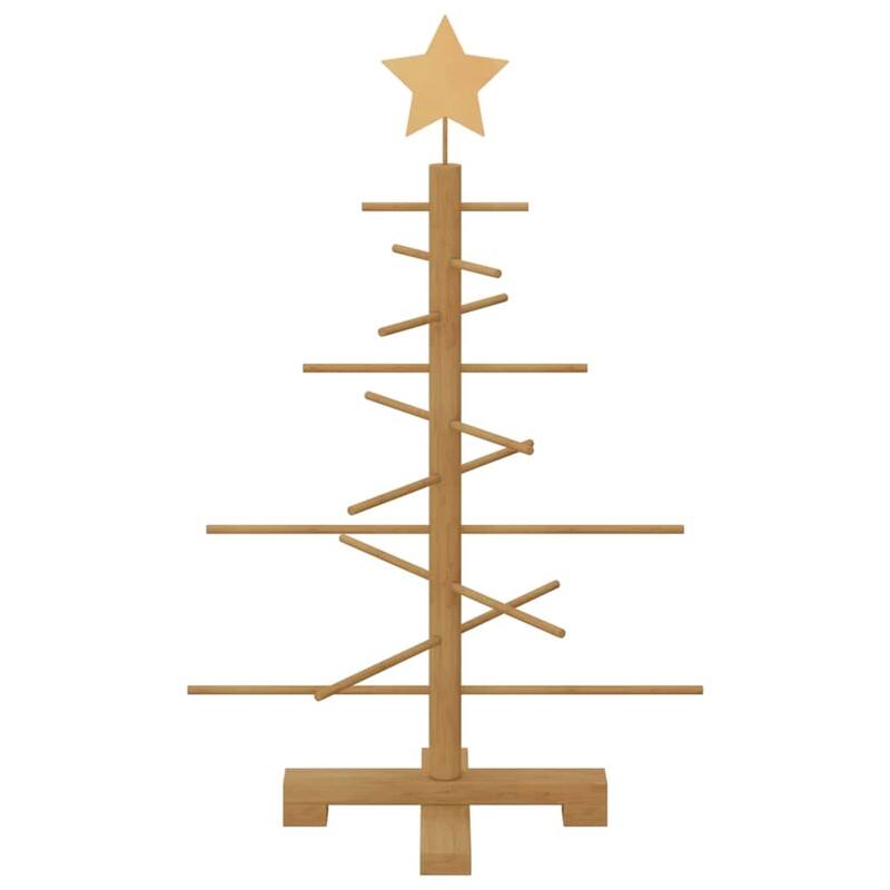 vidaXL Wooden Christmas Tree with Stand Brown bamboo