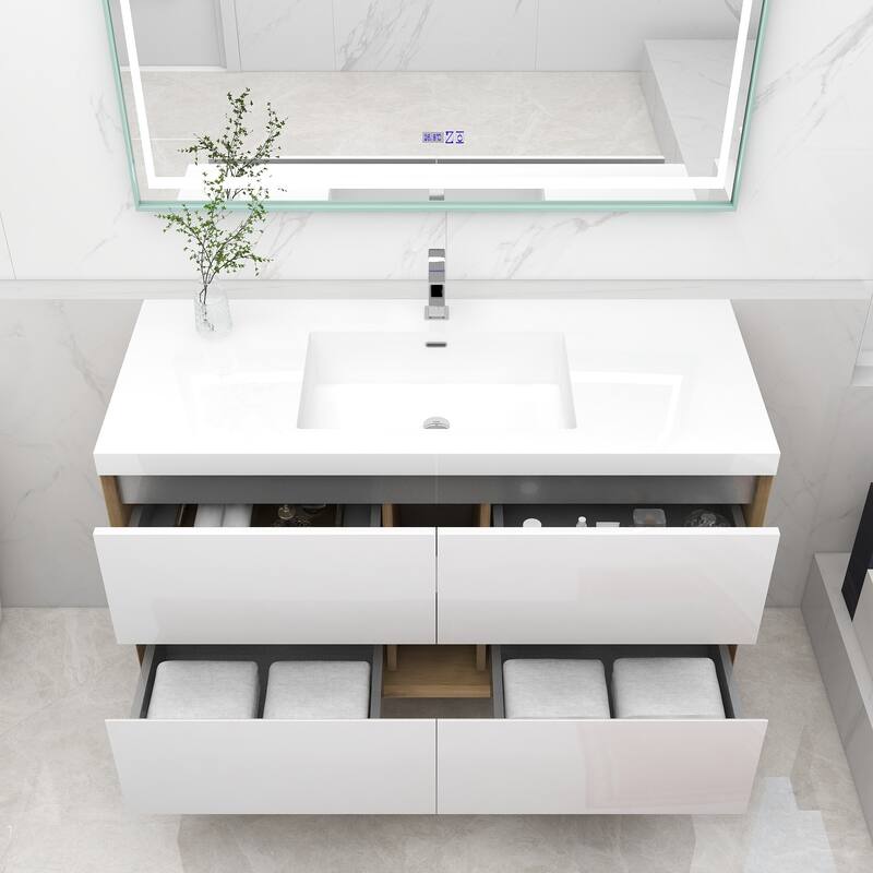 Selina 48" Wall Mounted Vanity with Single Sink - 48