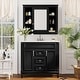preview thumbnail 89 of 143, 36'' Bathroom Vanity with Top Sink, Freestanding Vanity Set with Mirror Cabinet