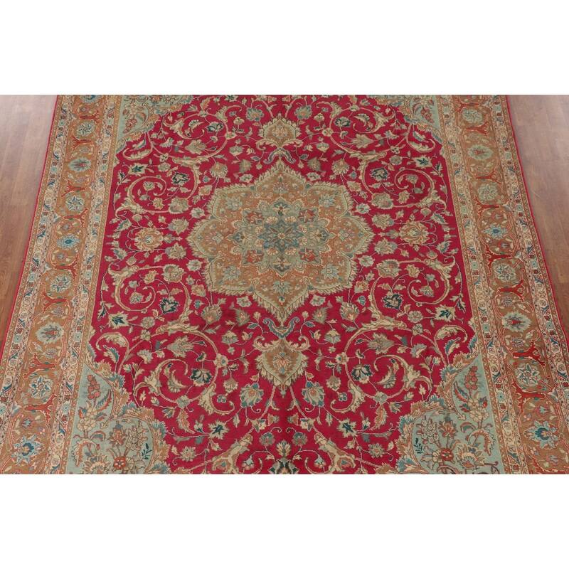 Tabriz Persian Vintage Rug Hand-Knotted Wool Carpet - 7'11"x 11'1"