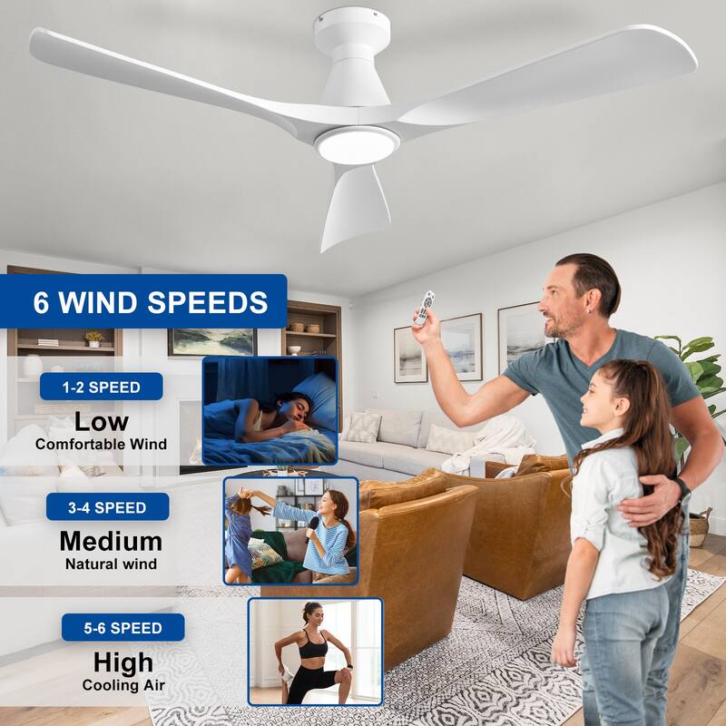 Ceiling Fan Without Light: 42-52 Inch 3 Blade Indoor Outdoor Fans for Patios