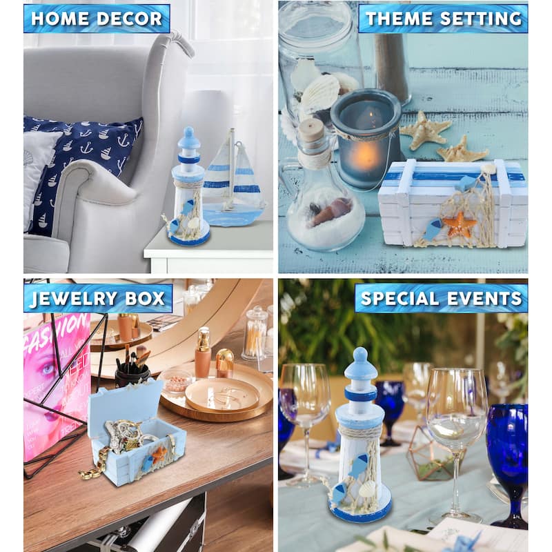 CoTa Global Light Blue Stripes Collection - Tabletop Centerpiece- 3 Pc