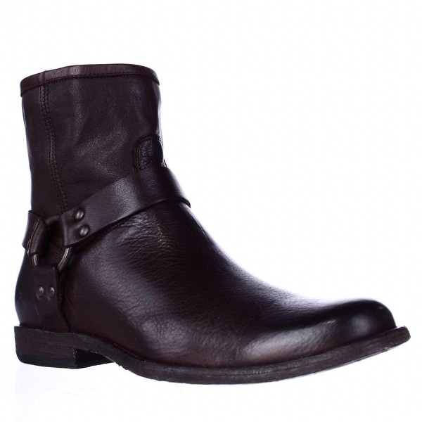 FRYE Phillip Harness Ankle Boots, Dark Brown