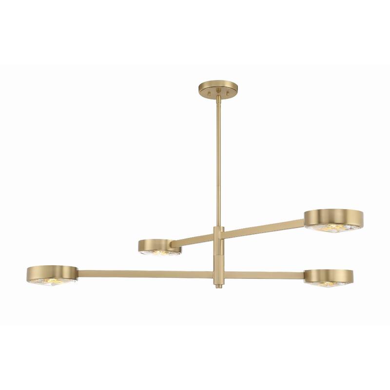 Orson 4 Light Modern Gold Chandelier - 54"W x 9"H x 7"D - 54"W x 9"H x 7"D