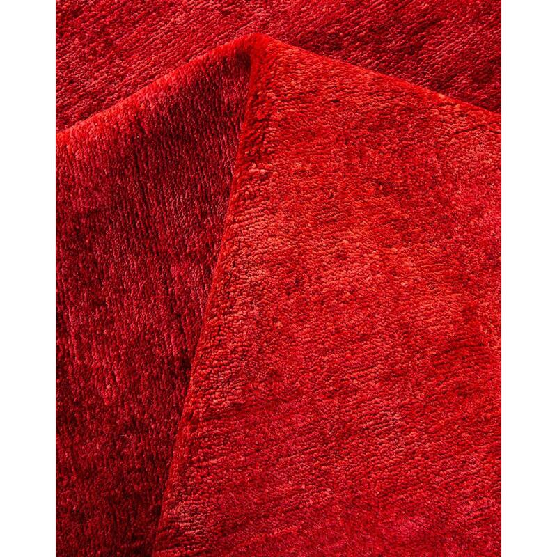 Overton Hand Knotted Wool Vintage Inspired Modern Contemporary Overdyed Red Area Rug - 11' 10" x 14' 9"