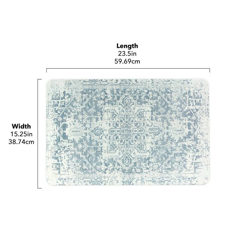 FloorPops Kilim Blue Stone Quick Drying Mat