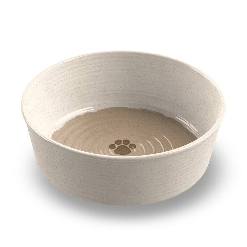 Abode Homewares Farmhouse Rustic Paw Merge Pet Bowl - Brown - Set of 2