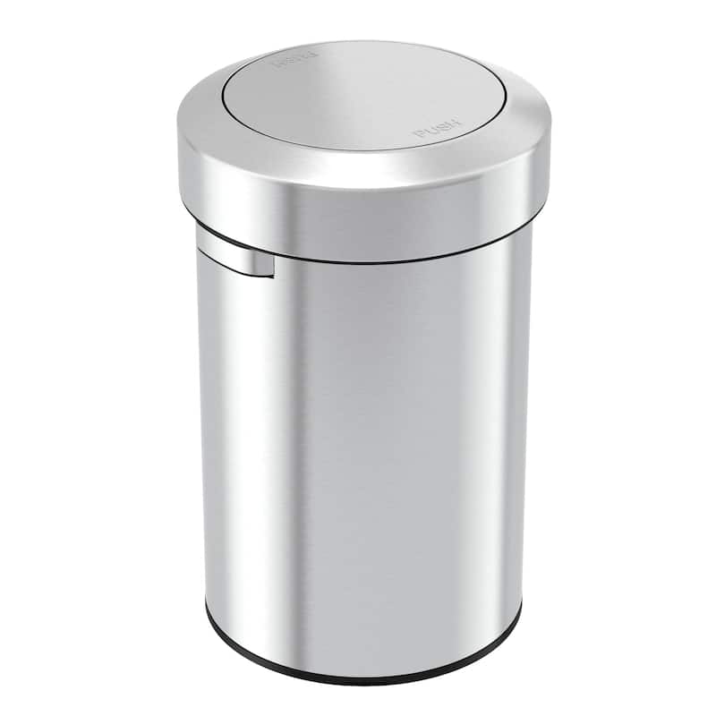 iTouchless 17 Gallon / 64 Liter Titan Stainless Steel Swing-Top Kitchen Trash Can - Silver