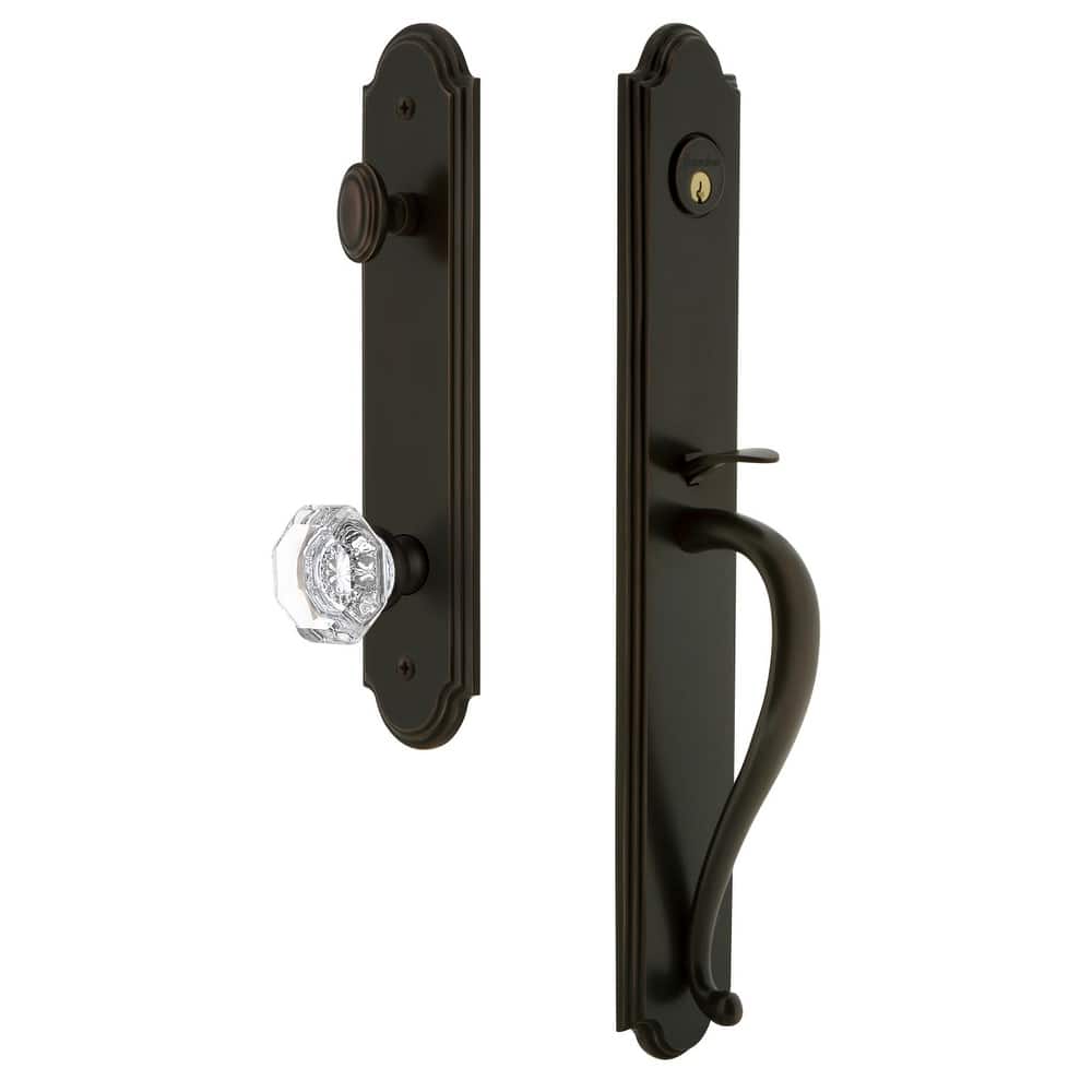 Grandeur Arc Solid Brass Rose Dummy Full Plate 'S' Grip Handleset with