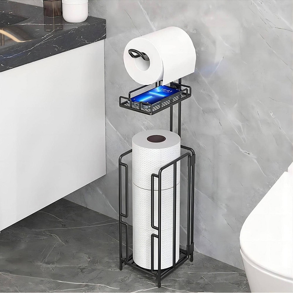 Toilet Paper Holder Stand Free Standing Toilet Tissue Roll Holder