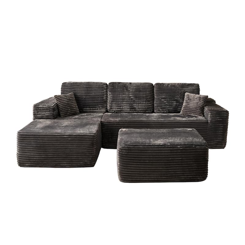 ​​OVIOS Lazy Chaise Lounge Sofa with Ottoman​