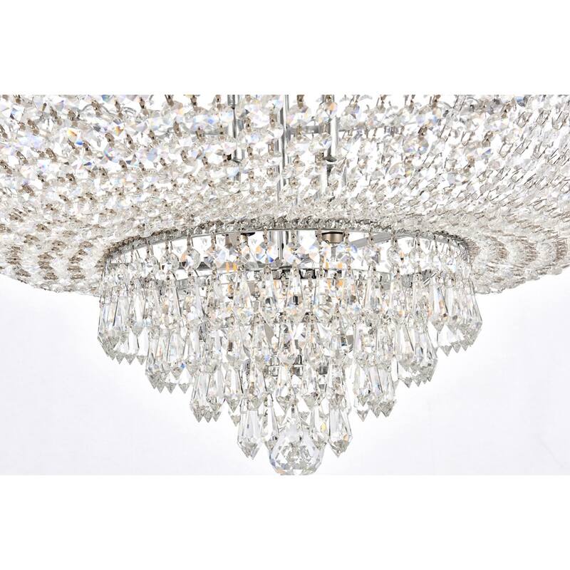Elegant Lighting 30-inch Chrome Royal Cut Crystal Clear Large Hanging Fixture