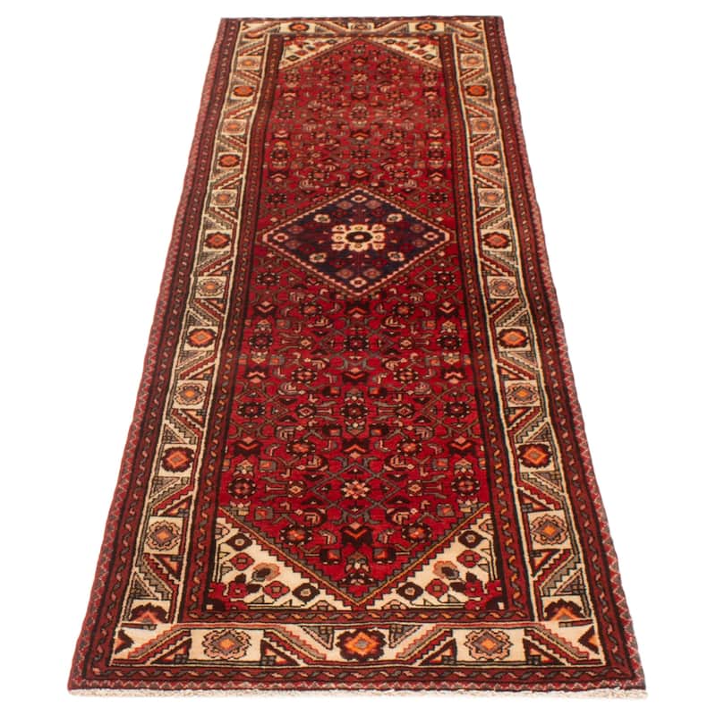 ECARPETGALLERY Hand-knotted Andelz Red Wool Rug - 3'3 x 10'1