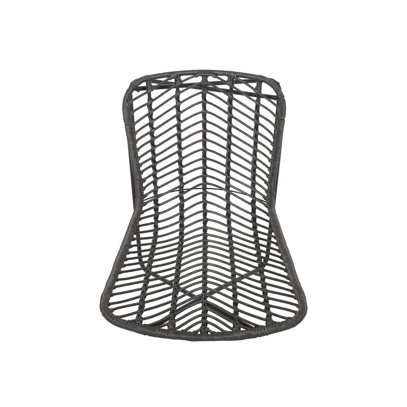 Galtin Outdoor Wicker and Iron Accent Chairs (Set of 2) by Christopher Knight Home