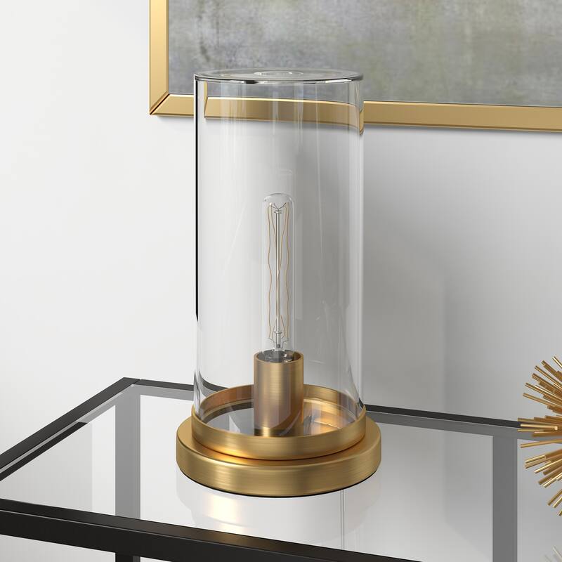 Perabo 13" Tall Uplight Mini Lamp with Glass Shade - 7" Wide - Brushed Brass
