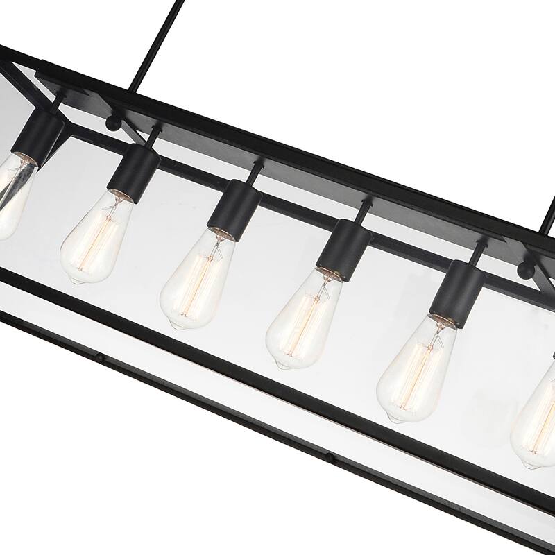 Alyson 6 Light Down Chandelier With Black Finish