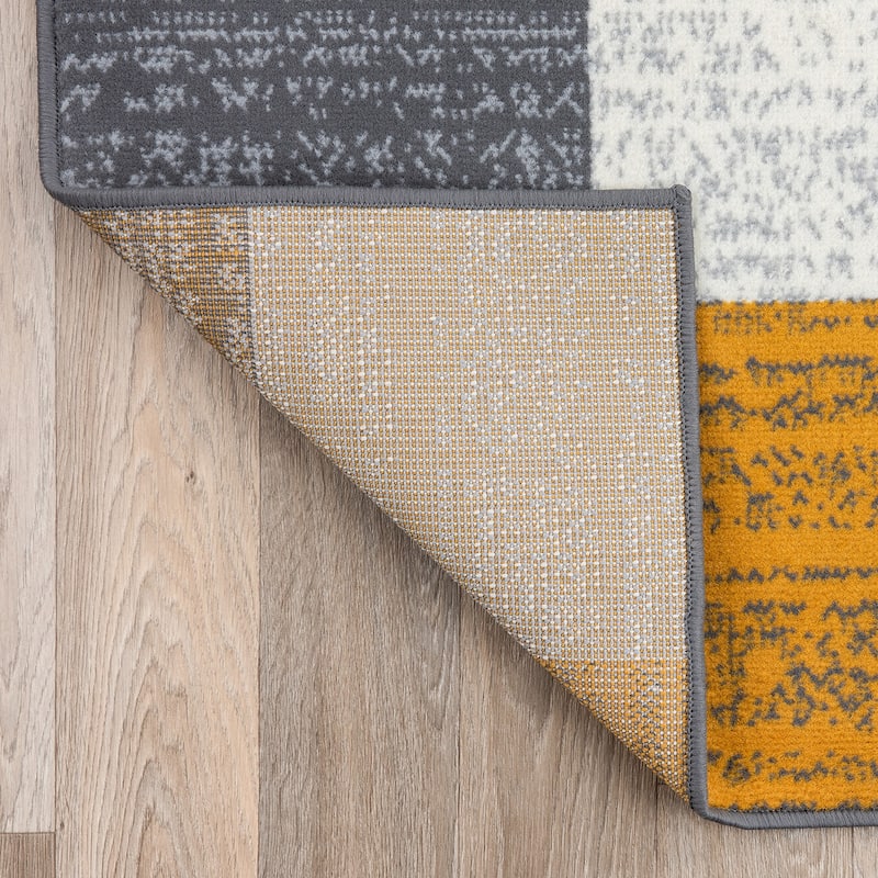 World Rug Gallery Contemporary Distressed Boxes Area Rug