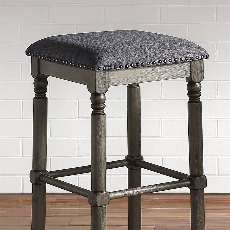 Wood Upholstered Bar Stools,Set of 2