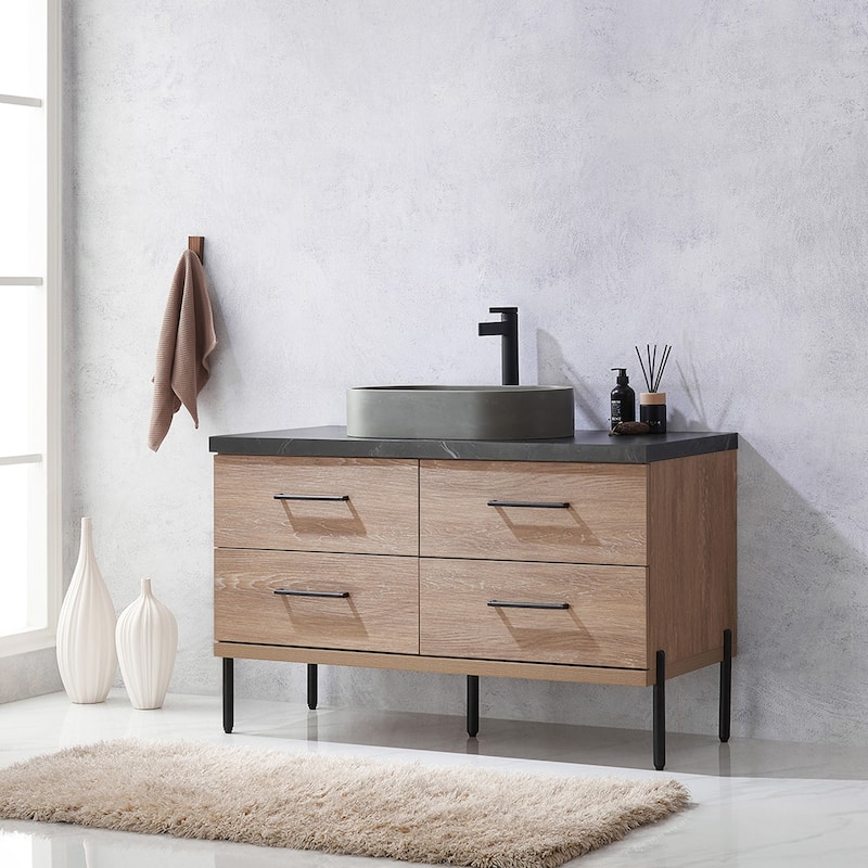 Trento Bath Vanity with Sintered Stone Top with Concrete Sink (O)