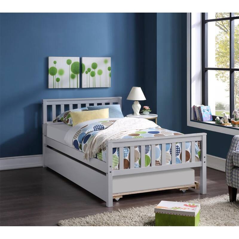 Moda Twin Bed with Trundle Grey