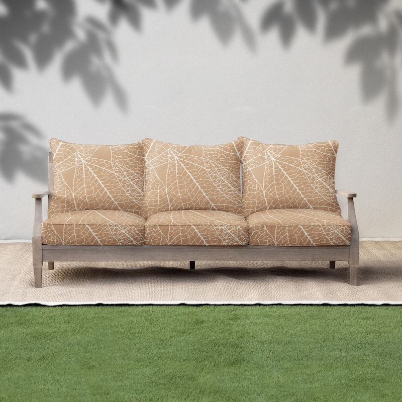 Sorra Home Outdura Laurel Sorbet Indoor/Outdoor Corded Pillow and Cushion Sofa Set - 29 in x 27 in x 5 in - Laurel Sorbet