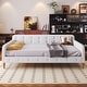 preview thumbnail 10 of 56, Tufted Upholstered Daybed with 4 Solid Pine Legs, Linen Fabric Sofa Bed Frame, Wooden Slat Support, Easy Assemble Beige - Full