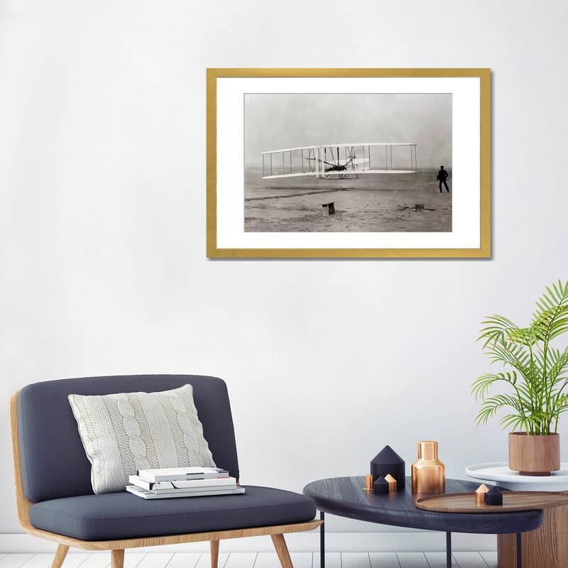 iCanvas "1903 Wright Brothers' Plane Taking Off At Kitty Hawk North Carolina USA" by Vintage Images