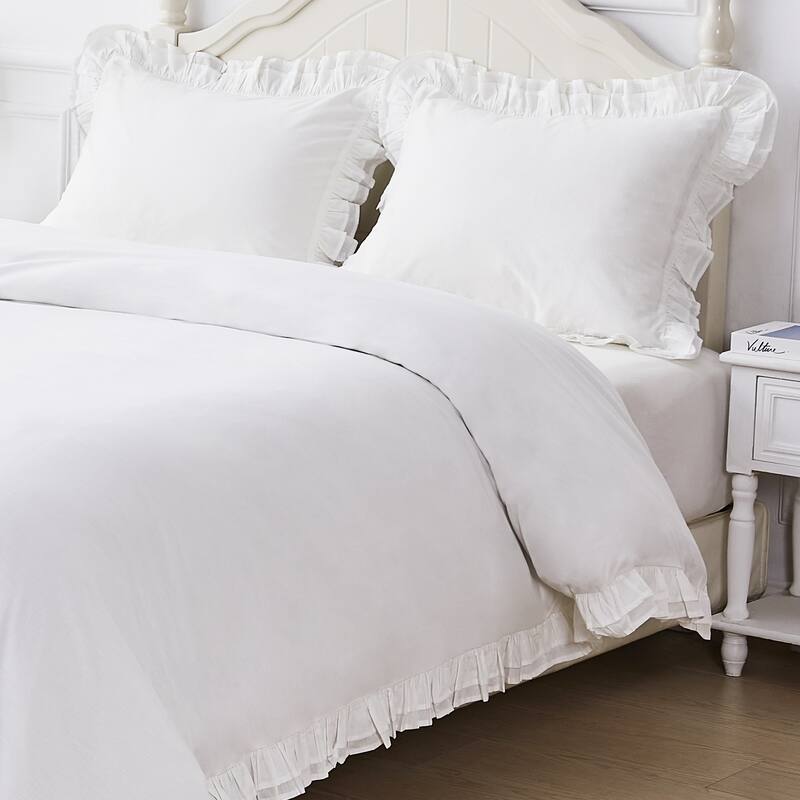 Layered Ruffle Cotton Duvet Set