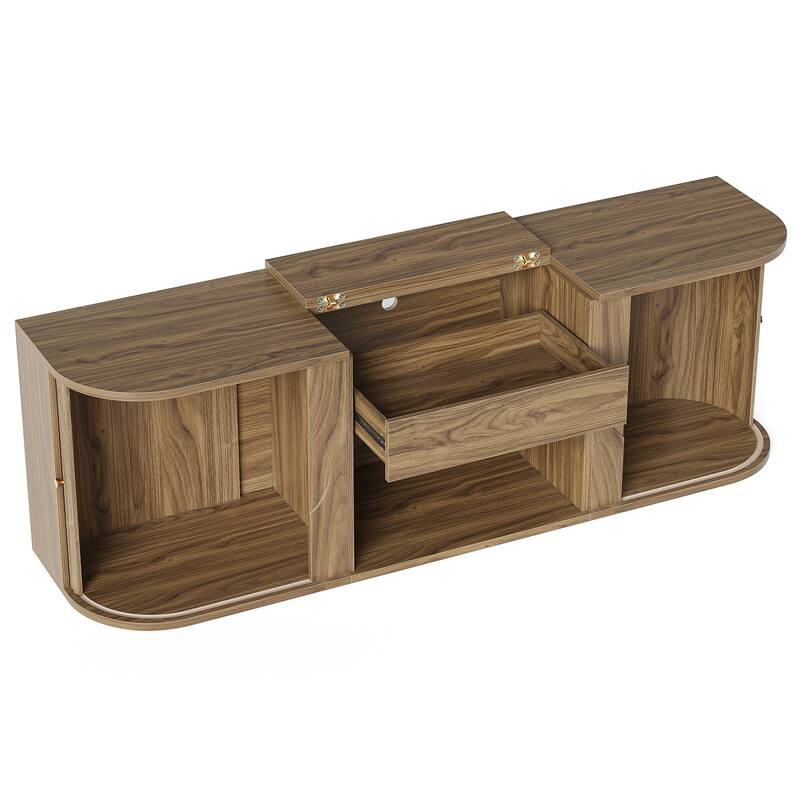 70" Mid-Century Modern Projector TV Stand, for TV or Ultra-Short Throw Projector - 70'' W × 15.7'' D × 23'' H