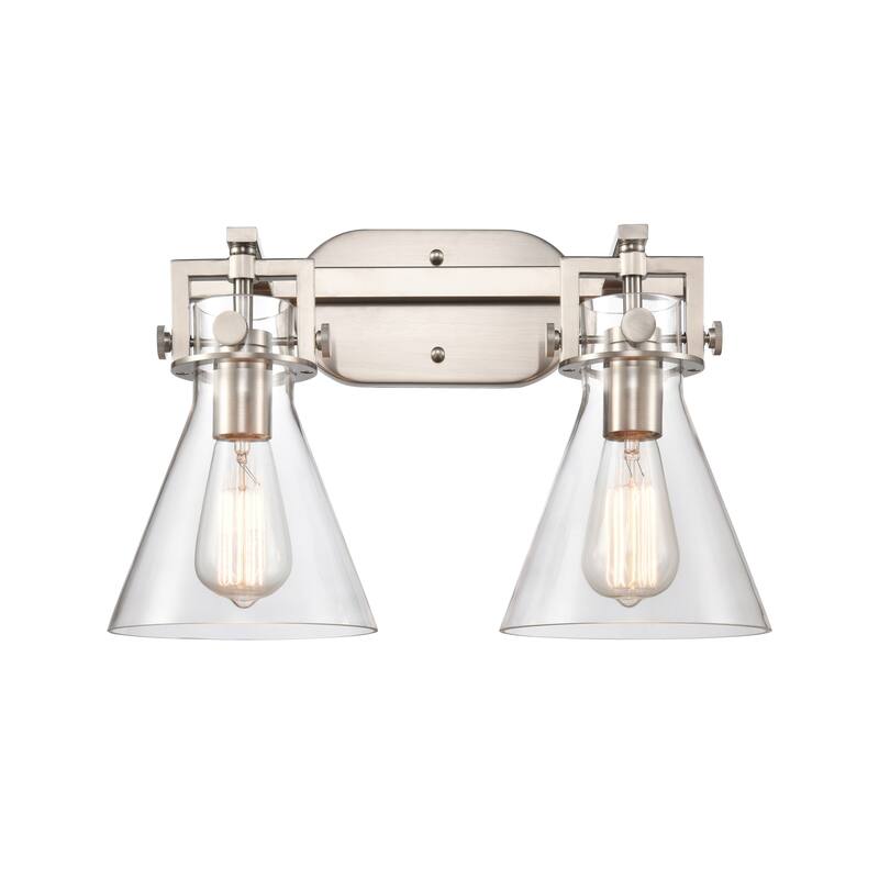 Innovations Lighting Newton Cone 2 Light 17" Bath Vanity Light - Brushed Satin Nickel