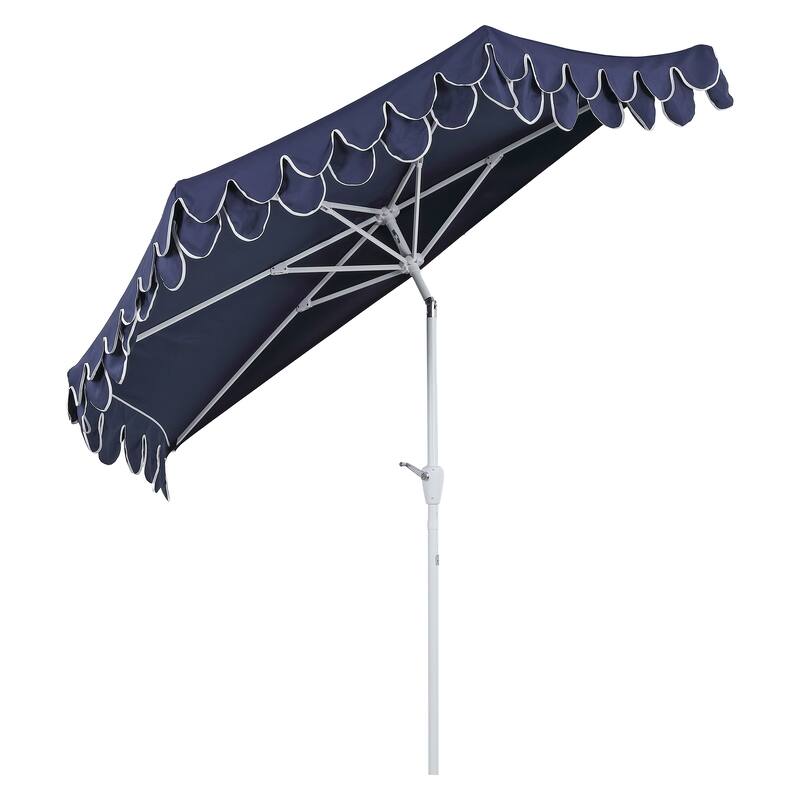 9 ft Market Patio Half Umbrella with Crank, Tilt Button and UV Protection