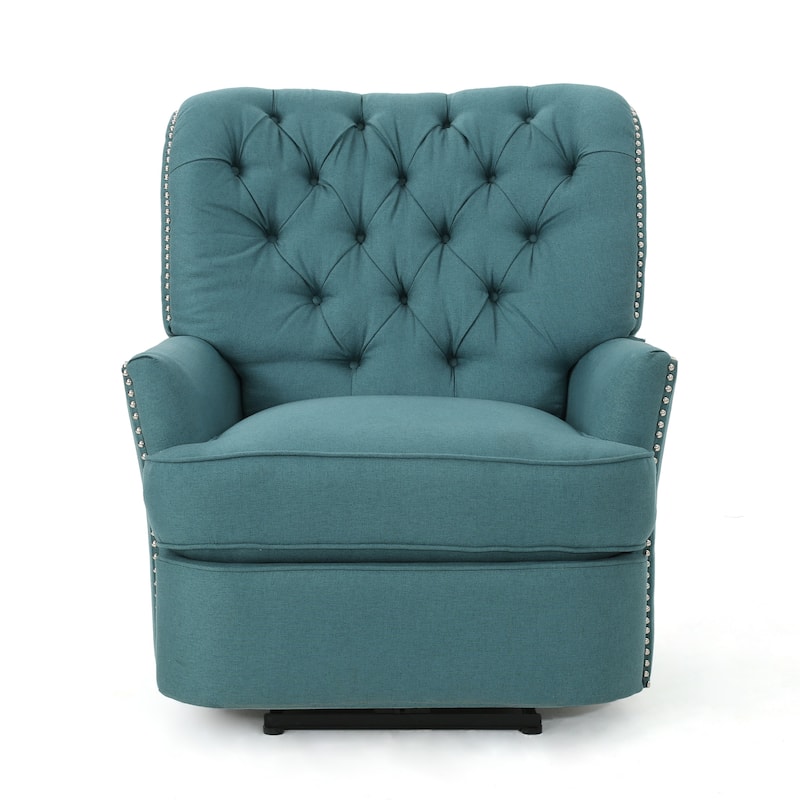 Roomfitters Electric Recliner with Copper Accents and Soft Upholstery, Comfortable Lounge Chair for Living Room, Teal