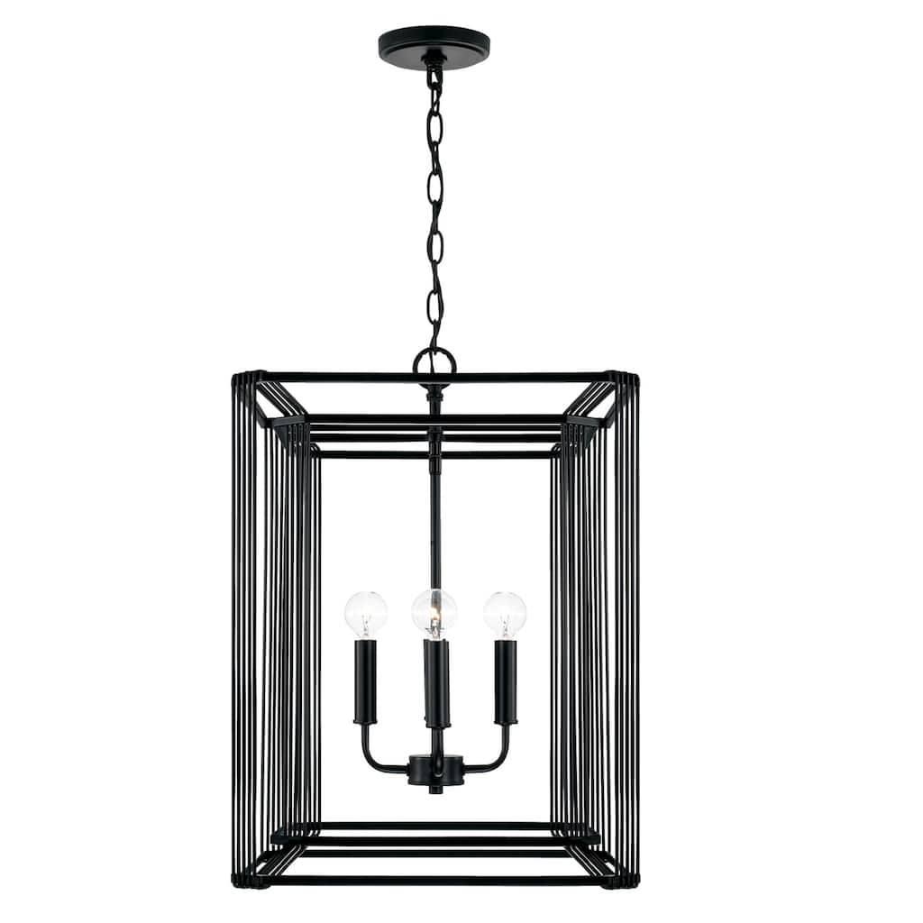 Lennon 4-light Matte Black Foyer Pendant