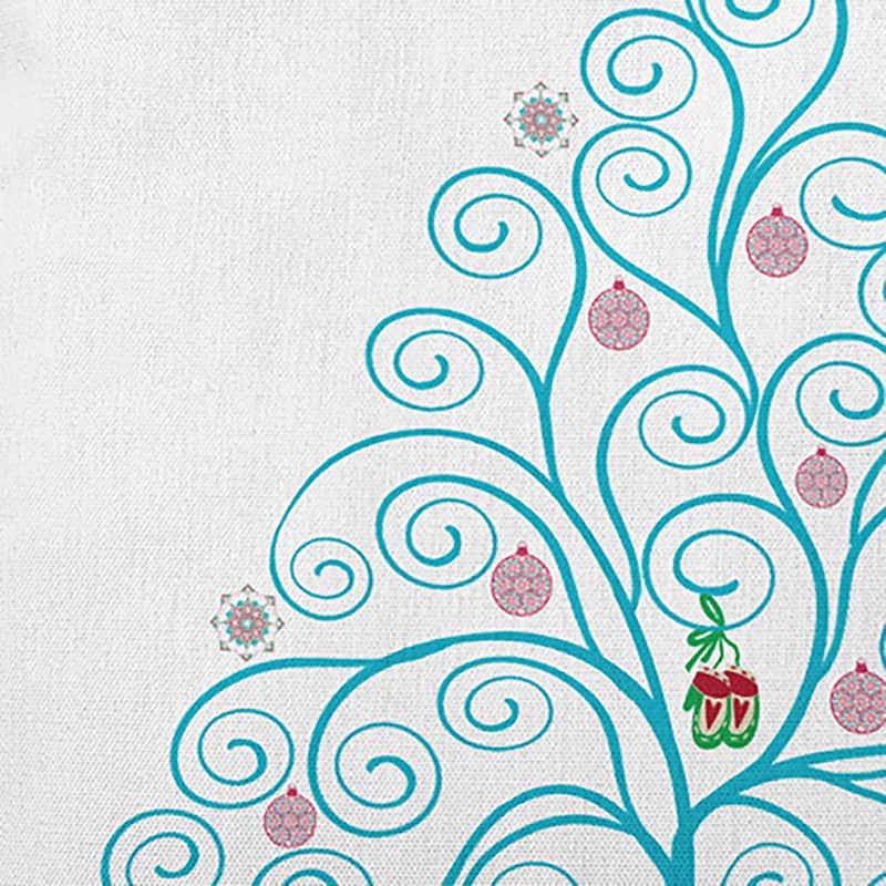 Decorated Filigree Christmas Tree Accent Pillow