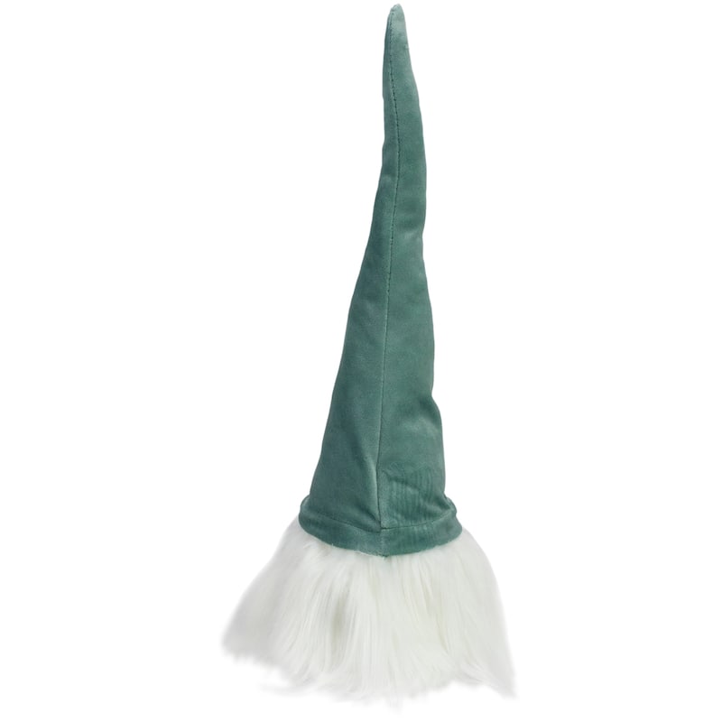 15" Green and White Gnome Head Christmas Tabletop Decor