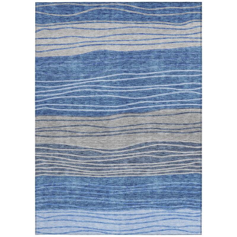HomeRoots Striped Transitional Rectangle Outdoor Rug