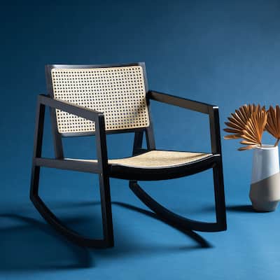 SAFAVIEH Couture Perth Rattan Rocking Chair - 22.8"x34.3"x30.5"