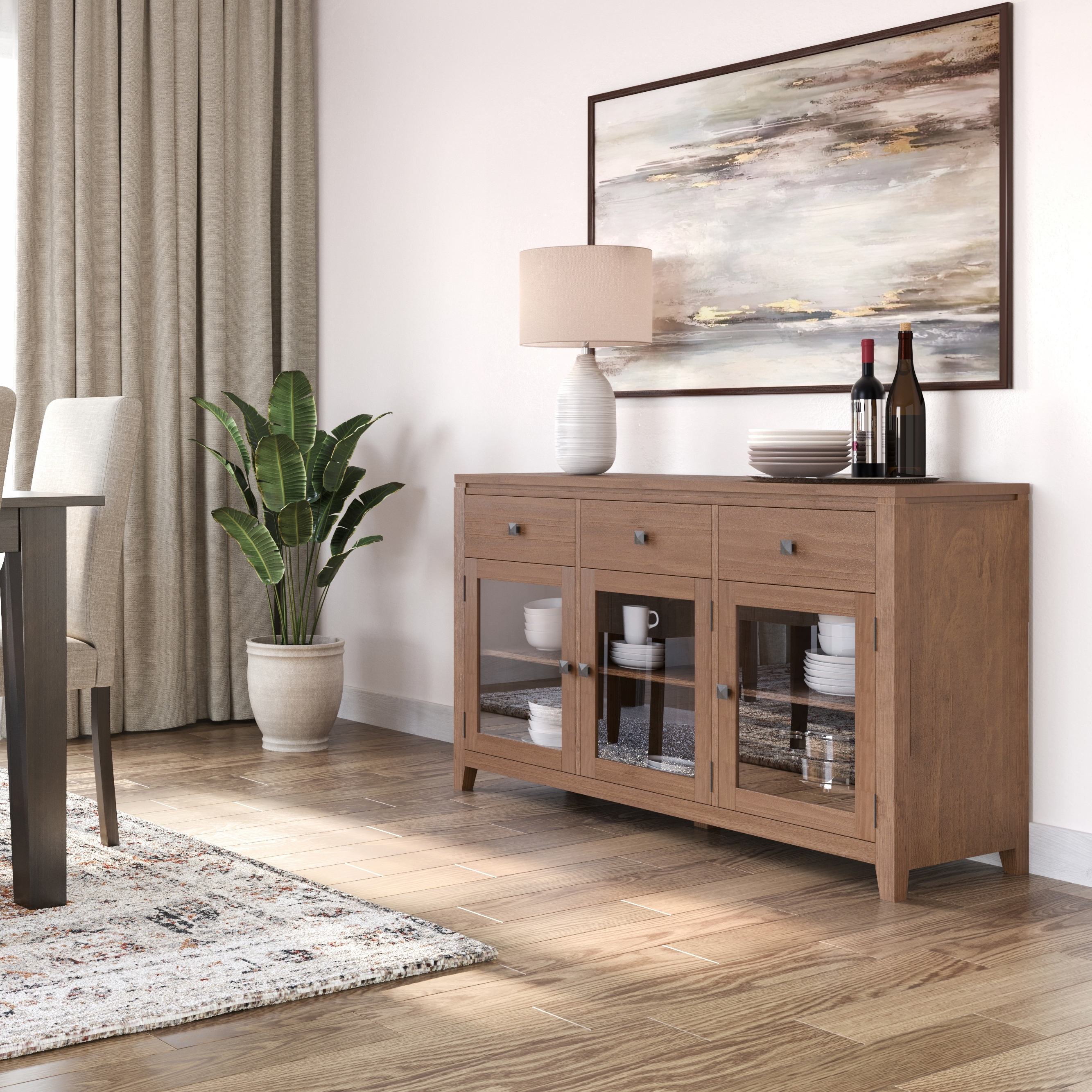 WYNDENHALL Essex SOLID WOOD 54 inch Wide Contemporary Sideboard