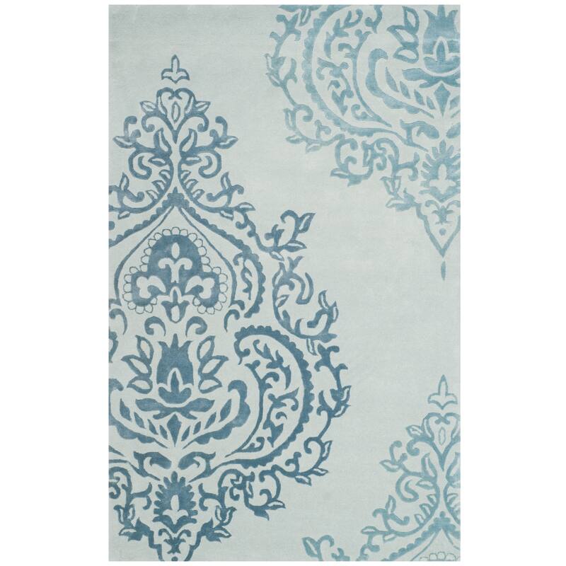 SAFAVIEH Emmalee Handmade Titie Wool Bohemian Area Rug - 4' x 6' - Ivory/Blue