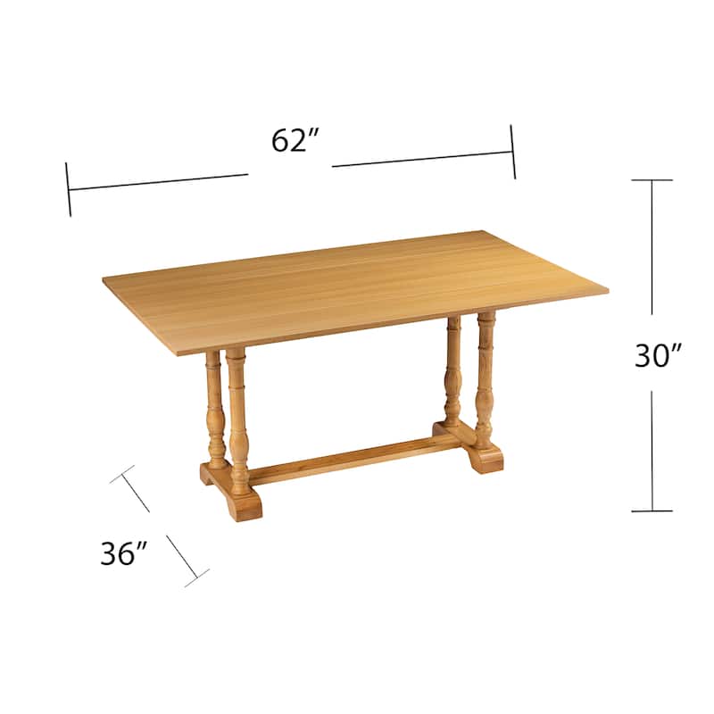 SEI Furniture Eddlewood Farmhouse Drop Leaf Trestle Console to Dining Table